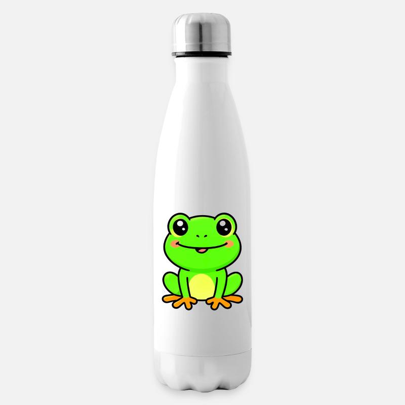 Heller Limettenfrosch-Anhänger - Isolierflasche - Weiß