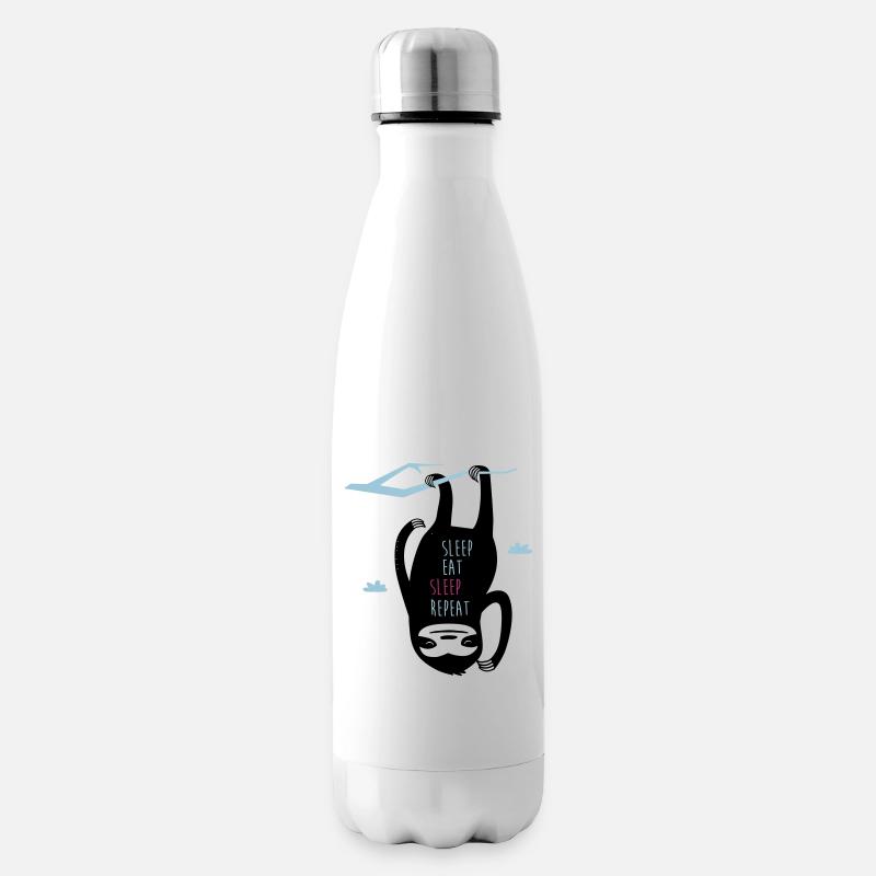Sleep Eat Sleep Repeat Sloth - Isolierflasche - Weiß