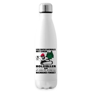Holzfäller mit Motorsäge - Isolierflasche - Weiß - Rechts