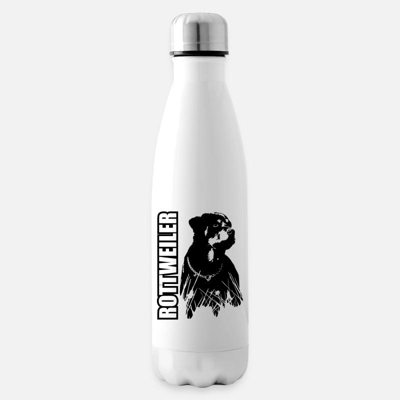 Rottweiler - Isolierflasche - Weiß