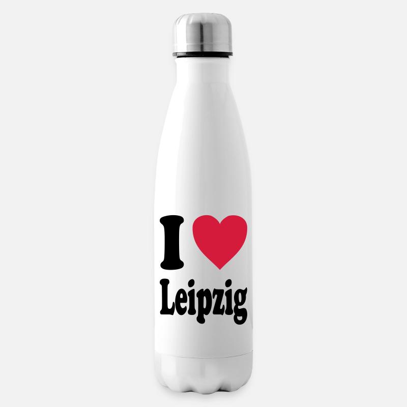 I love Leipzig - Insulated Water Bottle - white