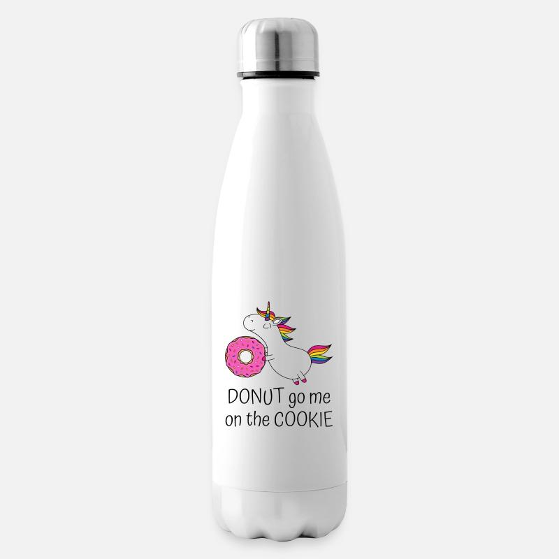Einhorn Spruch Donut Go Me On The Cookie mit Donut - Isolierflasche - Weiß