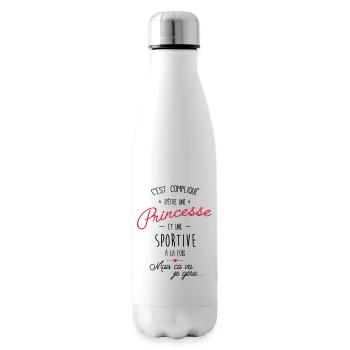 Princesse et sportive - Bouteille isotherme - blanc - Droite
