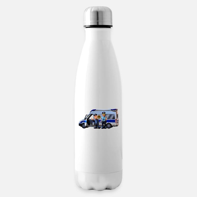 Polizei Bus - Isolierflasche - Weiß