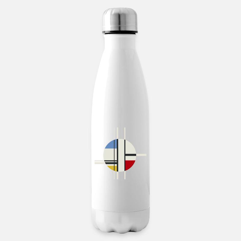 Rectangles circulaires Art moderne abstrait - Bouteille isotherme - blanc