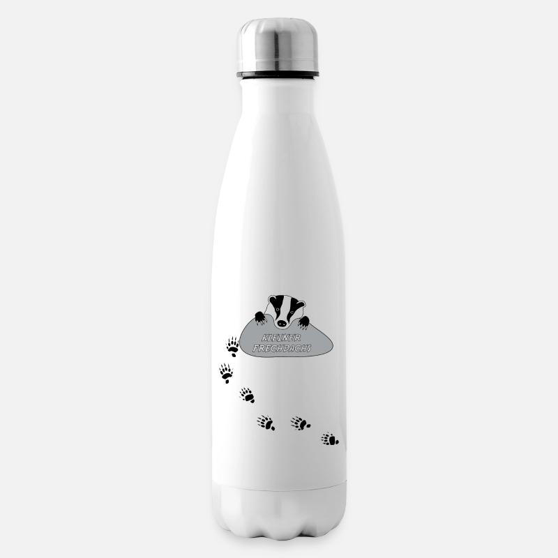 kleiner frechdachs dachs frech spur tierspur pfote - Isolierflasche - Weiß