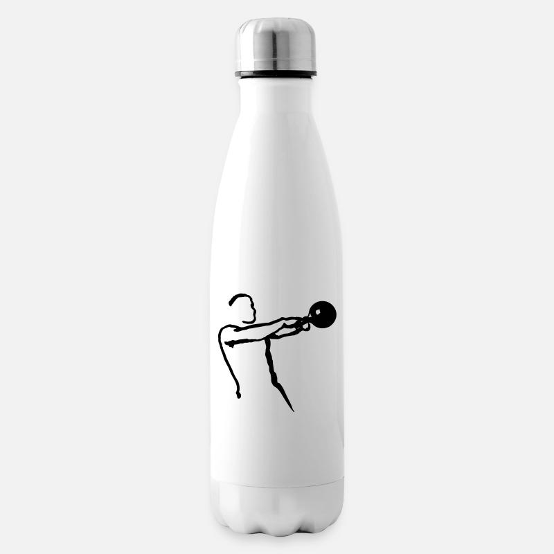 Kettlebell Swing groß - Isolierflasche - Weiß