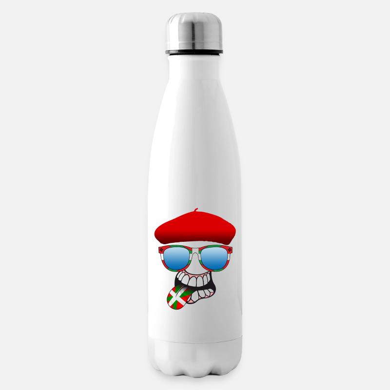 basque smiley 6 - Bouteille isotherme - blanc