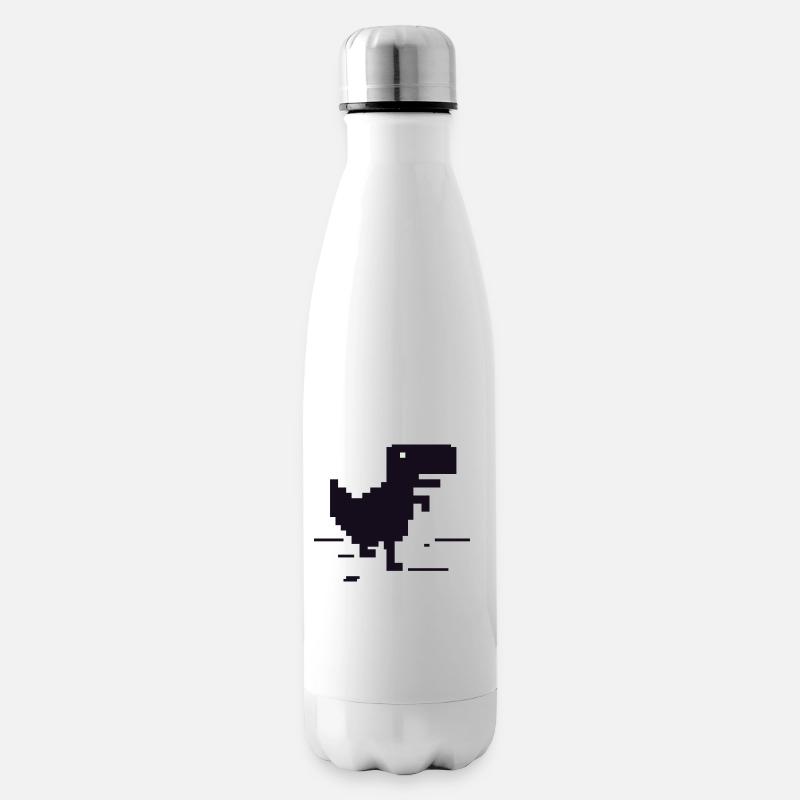 Dinosaure pixel rétro - Bouteille isotherme - blanc