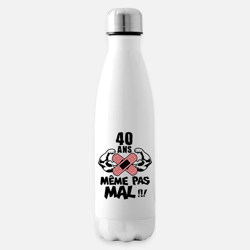 40 ans meme pas mal anniversaire muscle - Bouteille isotherme - blanc