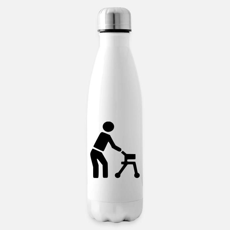 Behinderte Person hinter Rollator # - Isolierflasche - Weiß