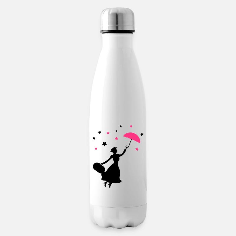 frau_regenschirm_02 - Isolierflasche - Weiß