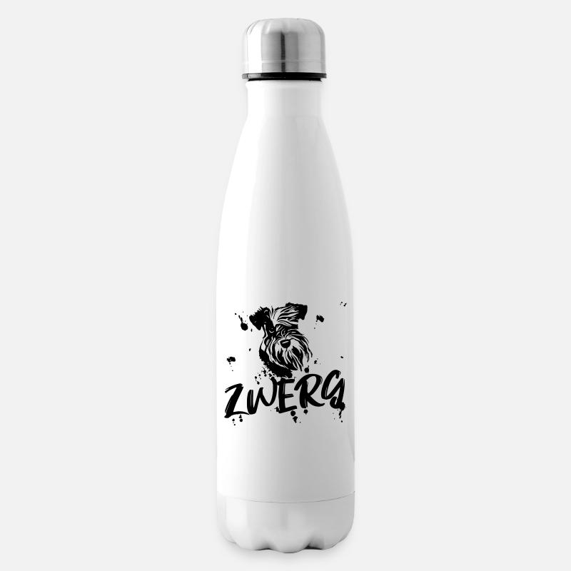 Zwergschnauzer / Schnauzer - Comic Design Geschenk - Isolierflasche - Weiß