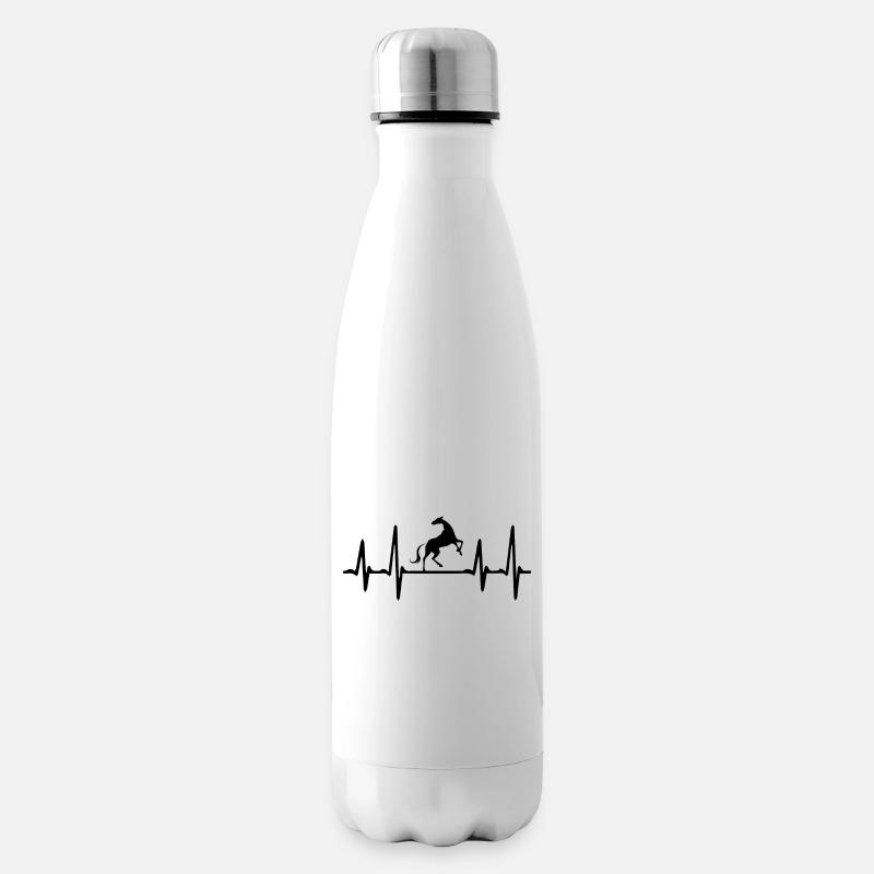 Stroke Horse - Insulated Water Bottle - white