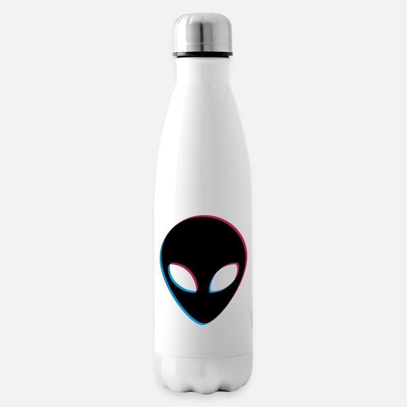 Alien 3D Effekt - Isolierflasche - Weiß