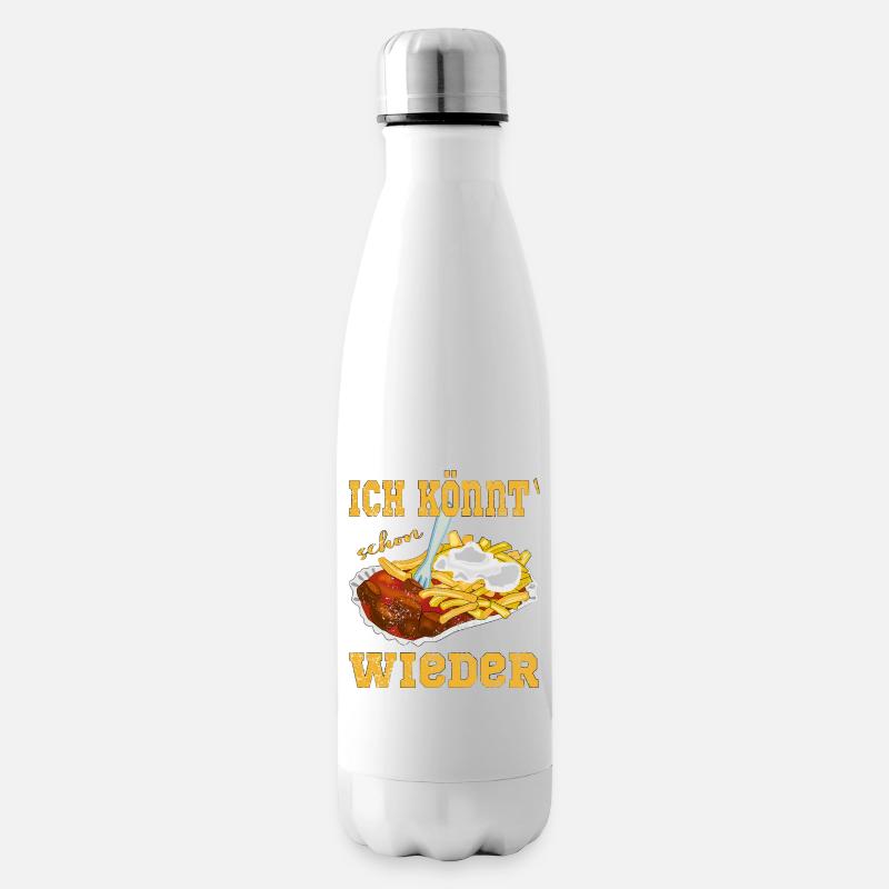 Currywurst Pommes in der Schale - Isolierflasche - Weiß