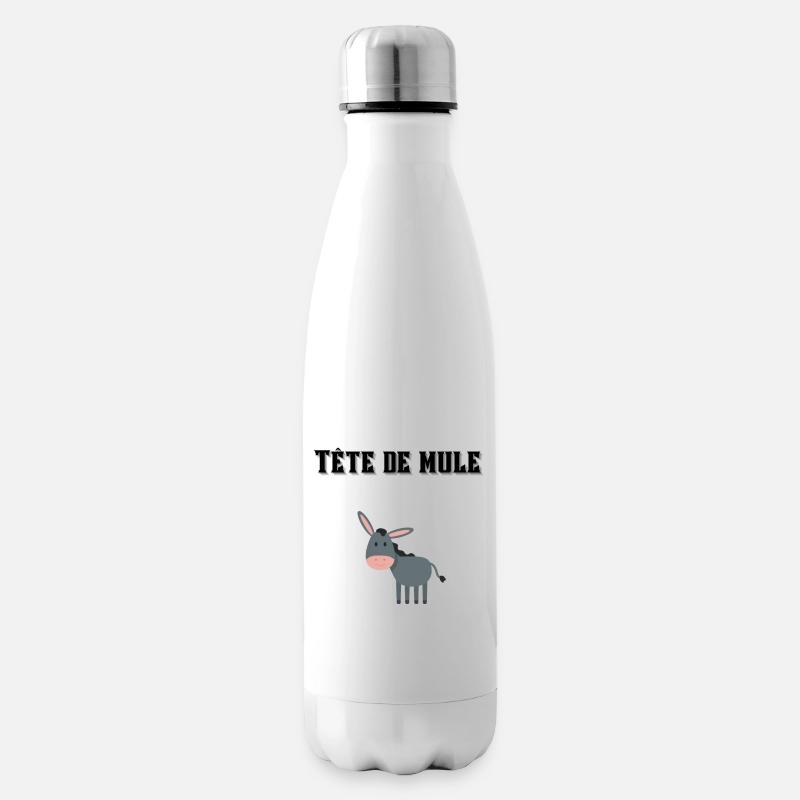 Tête de mule ! 🐴🐎 - Bouteille isotherme - blanc