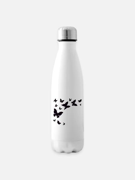 schmetterlinge - Isolierflasche - Weiß