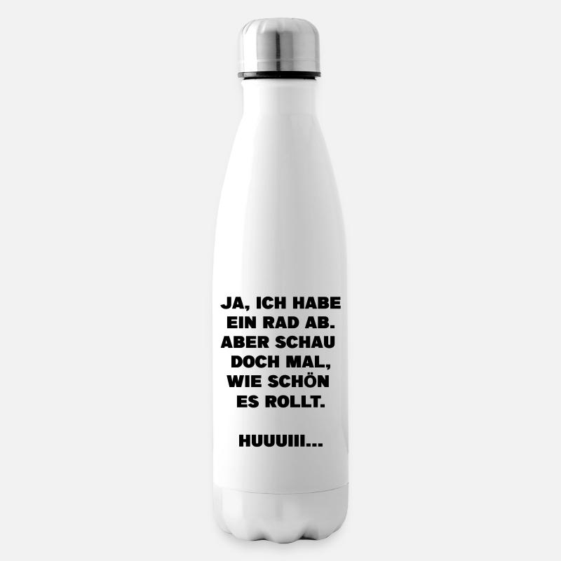 Rad ab lustiges Motto cooler witzig Spruch Vektor - Isolierflasche - Weiß