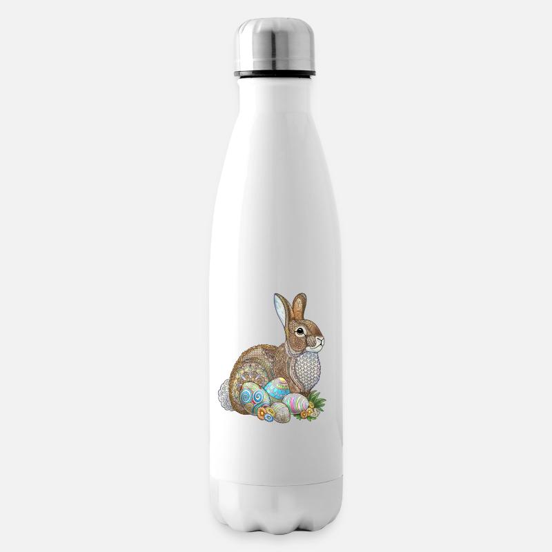Easter Egg Hunt Zentangle - Insulated Water Bottle - white