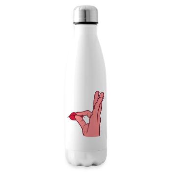Lob Mund küssen Handgeste - Isolierflasche - Weiß - Rechts