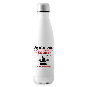 pas 51 ans,idée cadeau anniversaire 51 ans - Bouteille isotherme - blanc - Droite