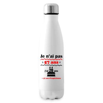 pas 57 ans,idée cadeau anniversaire 57 ans - Bouteille isotherme - blanc - Droite