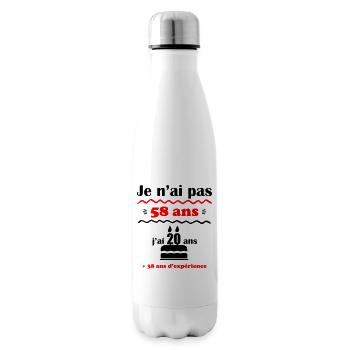 pas 58 ans : cadeau d'anniversaire 58 ans. - Bouteille isotherme - blanc - Droite