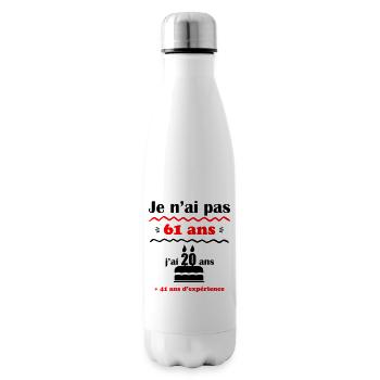 pas 61 ans : cadeau d'anniversaire 61 ans. - Bouteille isotherme - blanc - Droite