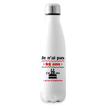 pas 65 ans : cadeau d'anniversaire 65 ans. - Bouteille isotherme - blanc - Droite
