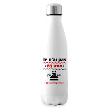 pas 67 ans : cadeau d'anniversaire 67 ans. - Bouteille isotherme - blanc - Droite