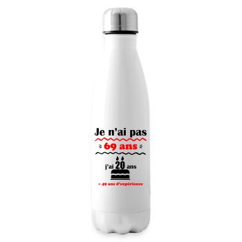 pas 69 ans : cadeau d'anniversaire 69 ans. - Bouteille isotherme - blanc - Droite