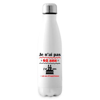 pas 62 ans : cadeau d'anniversaire 62 ans. - Bouteille isotherme - blanc - Droite