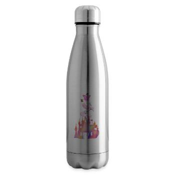 Château de fées fantastique avec licorne - Bouteille isotherme - argent clair - Droite