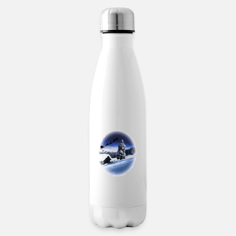 Weihnachtsrodeln - Isolierflasche - Weiß