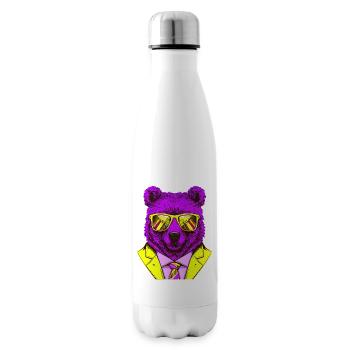 cool boss bear with sunglasses on - Isolierflasche - Weiß - Rechts