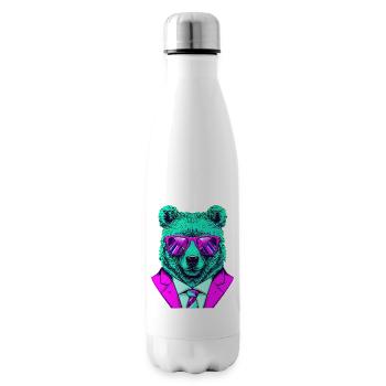 cool boss bear with sunglasses on - Isolierflasche - Weiß - Rechts