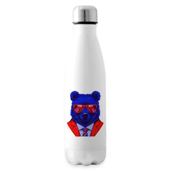 cool boss bear with sunglasses on - Isolierflasche - Weiß - Rechts