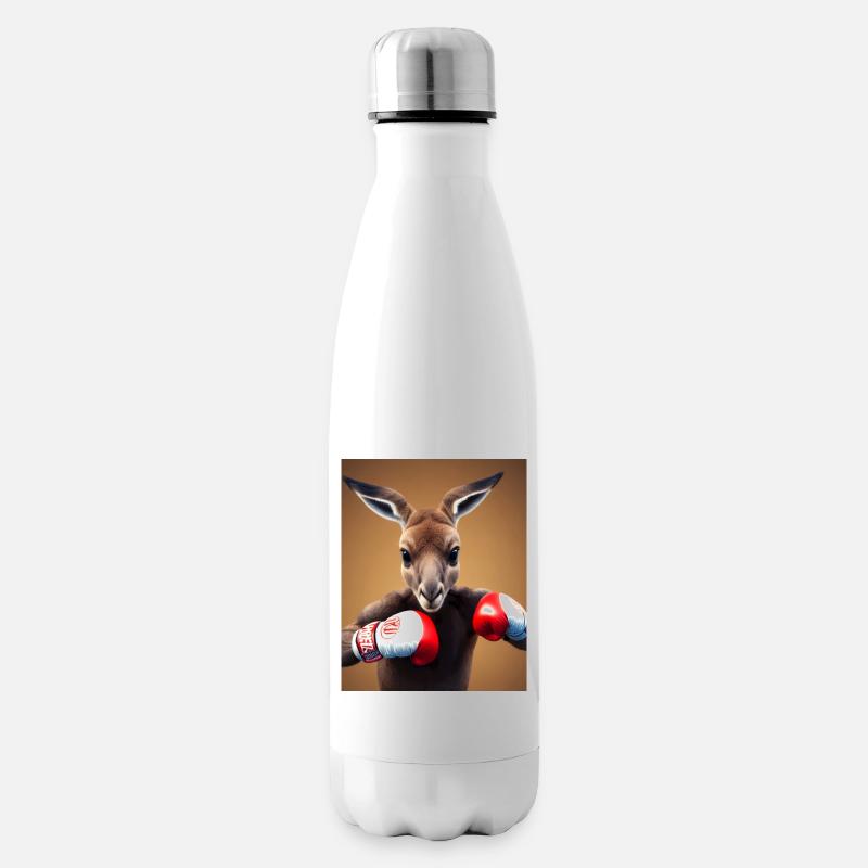 Boxen Känguru Comic Zeichnung Tier Australien - Isolierflasche - Weiß