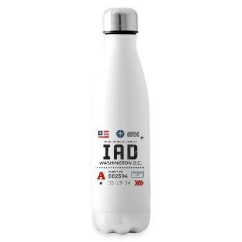 Etikett des Flughafens Washington - Isolierflasche - Weiß - Rechts