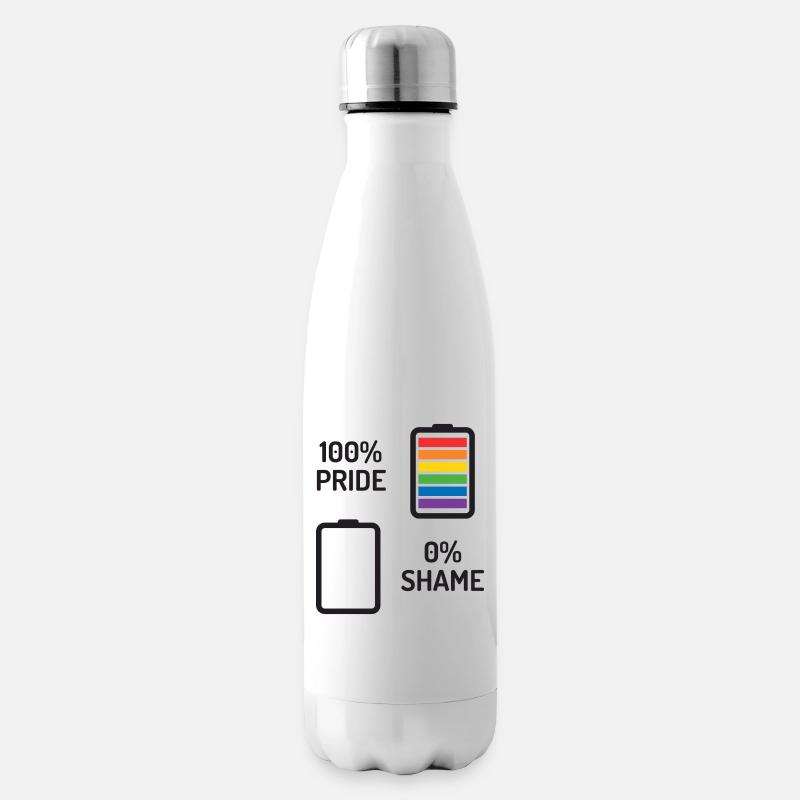 Pride Month - 100% Stolz, 0% Scham - Isolierflasche - Weiß