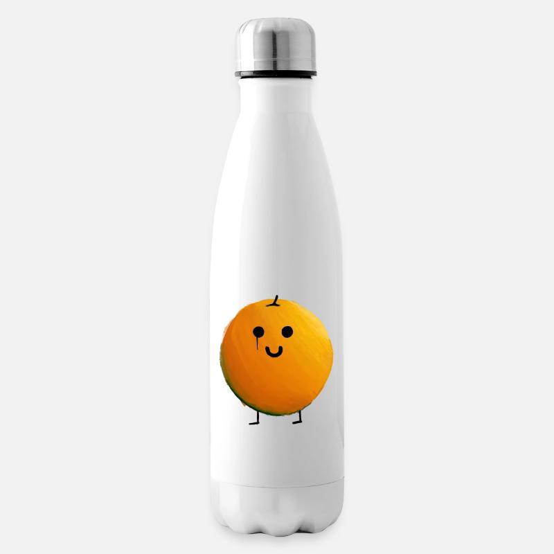 Orange - Isolierflasche - Weiß