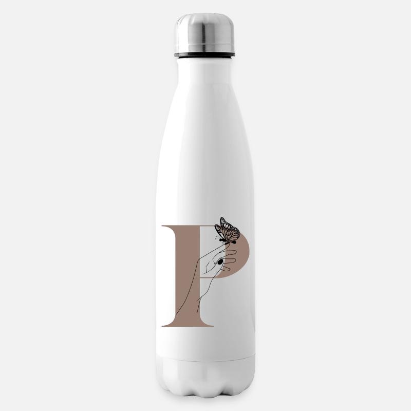 Buchstabe P Magischer Schmetterling - Isolierflasche - Weiß
