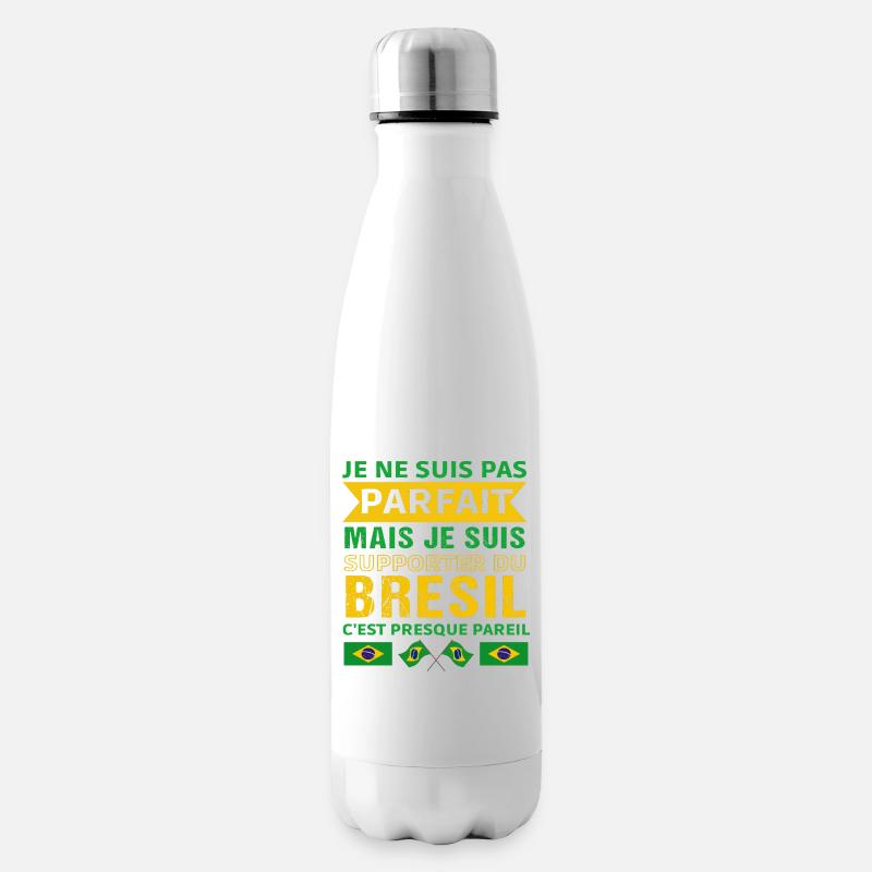 Supporter du Brésil cadeau supporter brésilien - Bouteille isotherme - blanc