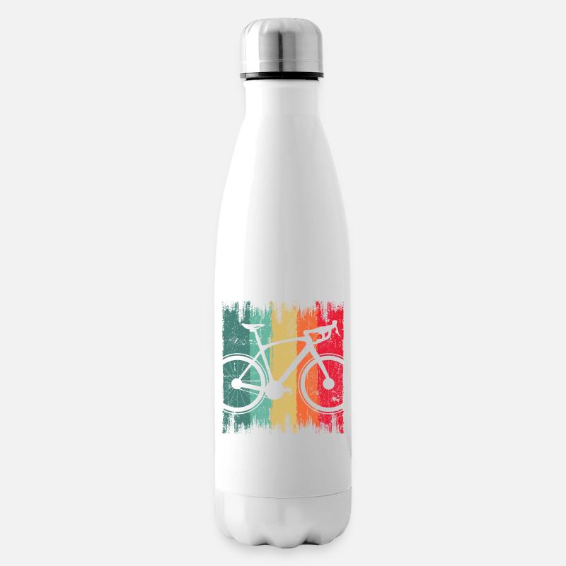 Silhouette de vélo graffiti arc-en-ciel - Bouteille isotherme - blanc