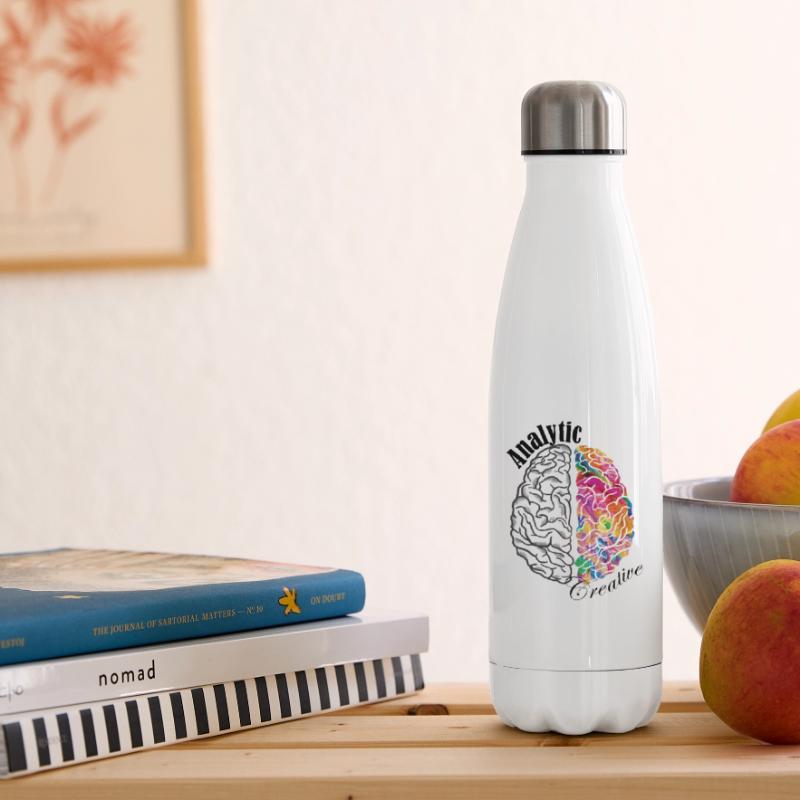 Analytic Creative Brain Left Brained Right Brained Insulated Water Bottle
