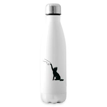 Black Cat Fist Bump - Insulated Water Bottle - white - Right