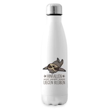 Hinfallen liegen bleiben - Lustiges Faultier - Isolierflasche - Weiß - Rechts