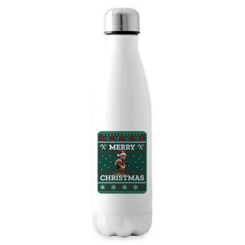 Paintball dinde souhaitant un joyeux Noël - Bouteille isotherme - blanc - Droite
