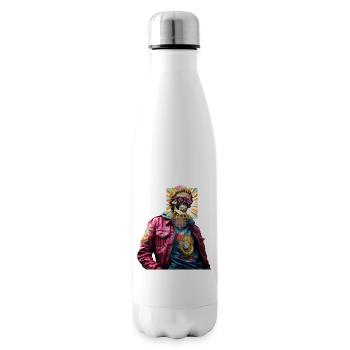 Skull With Pop Art - Insulated Water Bottle - white - Right